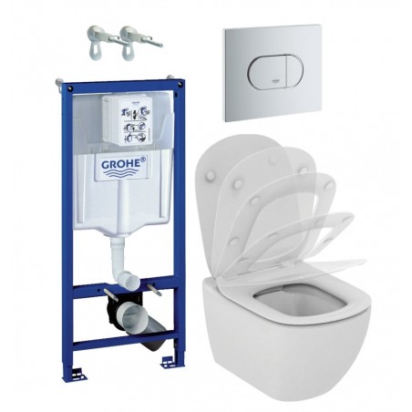 Grohe WC rėmo komplektas Rapid SL, su Ideal Standard Tesi Rimless ir soft-close dangčiu
