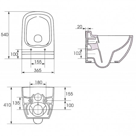 Grohe WC rėmo komplektas Rapid SL, su Cersanit Caspia Clean-On ir Slim soft-close dangčiu