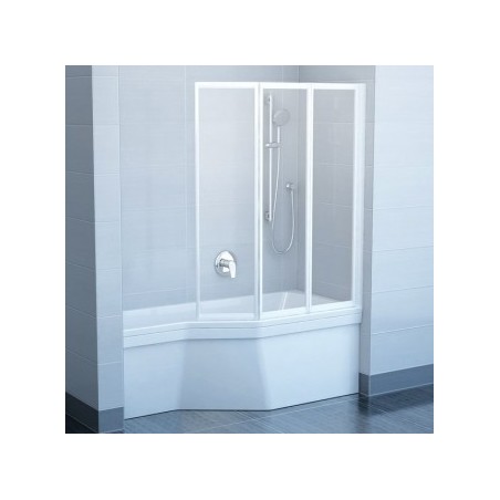 Vonios sienelė RAVAK VS3 130 balta + stiklas Grape